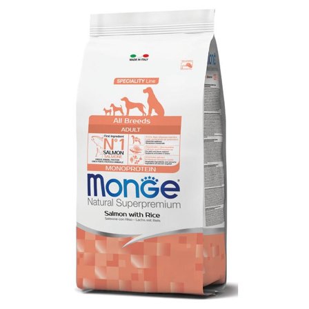 Monge Salmone E Riso Cibo Secco Per Cani Adulti Sacco 2,5 Kg