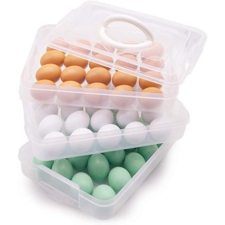 Æggebakke, 3-lags æggebakke med låg, æggebærerpose, dispenser