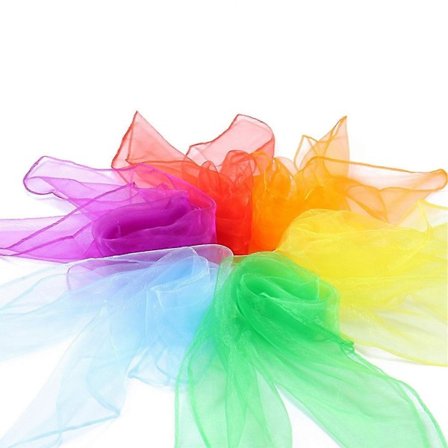 Färgglada Chiffong Handdukar, Barnens Lekhanddukar, Barnsköterska Jongleringsdukar, Kvadratiska Magiska Dukar För Barnens Show 60 X 60 Cm db