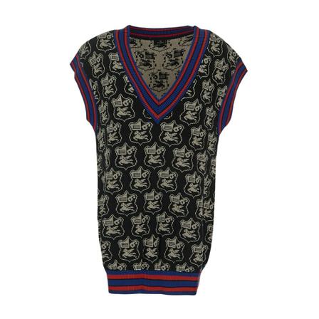 Etro Jacquard Gilet Sort, Dame Slipover