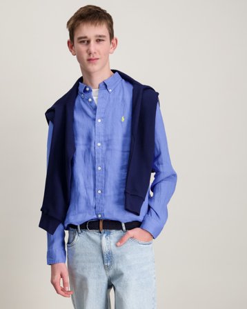 Polo Ralph Lauren Linen Shirt Sininen Kauluspaidat Pojat - Kids Brand Store