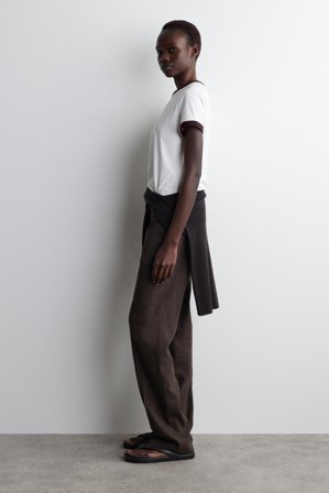 COS Women's Camiseta Con Ribetes En Contraste in Blanco