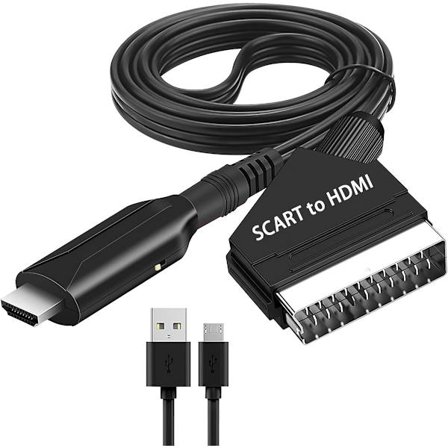 SCART til HDMI-adapter - Med strømkabel - Plug & Play-konverter - Full HD 1080P/720P