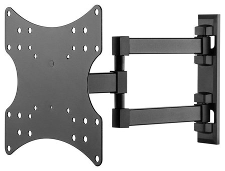 Goobay Basic TV wall mount Basic FULLMOTION (S), black - for TVs from 23'' to 42'' (58-107cm) , fully movable double arm joint (swivel and tilt) up to