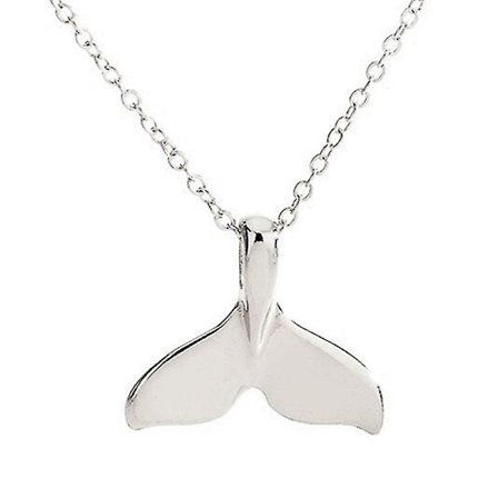 Retro Dam Valfena Fisknautisk Berlock Sjöjungfru Svans Hänge Halsband Smycken