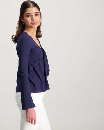 RYVLS Bow L/S Jersey Top Blau Tops/Blusen Mädchen - Kids Brand Store