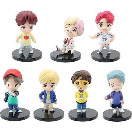 7-delt BTS Mini Idol Luxury Character Game Set Cake Topper BTS Boy