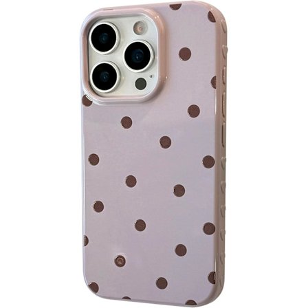 Cover til iPhone 17, Trendy Sødt Prikket Design | Blødt TPU Slim Stødsikkert Beskyttelsesetui til Kvinder | Lilla