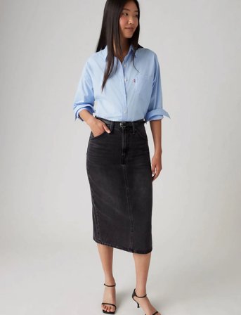 Levi's Hr Back Slit Skirt Wandering S - Black - 29