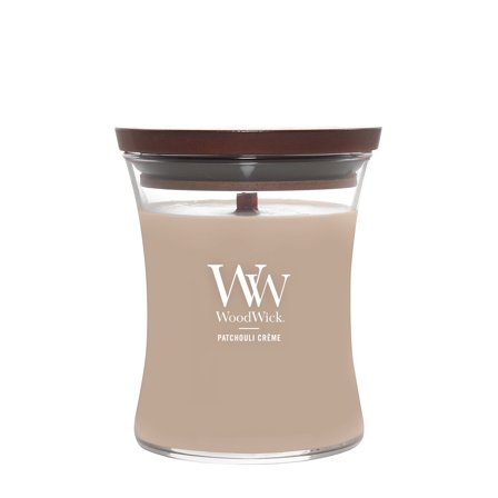 Woodwick Hourglass Candles Patchouli Crème 275g - Candela Profumata