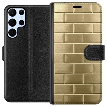 Plånboksfodral till Samsung Galaxy S24 Ultra med Gyllene Murstenar