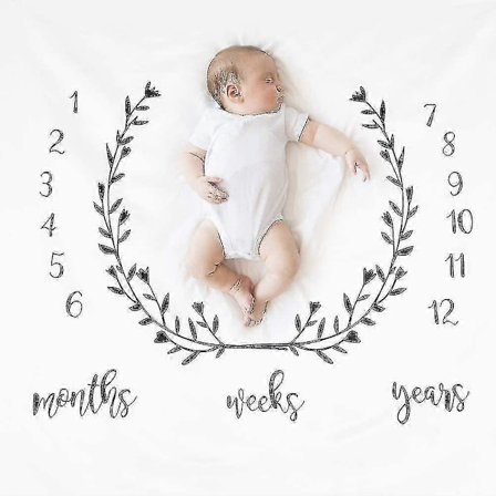 100 cm Baby Evolution Matta, Baby Foto Månadsfilt, Baby Månatlig Milstolpe Filt Nyfödd Tillväxt Åter