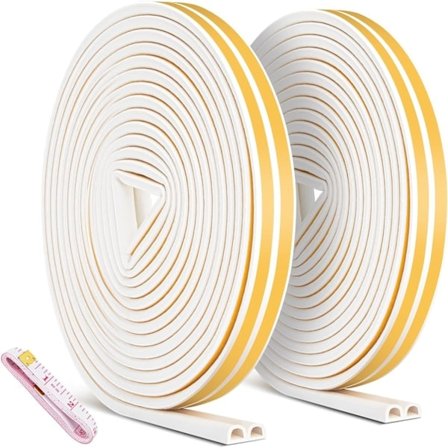 2-pakning 20m tetningslist, selvklebende antikollisjonstetning for dører, for dører og vinduer for værbestandighet/lydisolering - 9mm*6mm