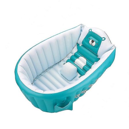 Oppblåsbar sklisikker badebalje for småbarn, bærbar reisesete, badebasseng for spedbarn (Blå) - ya01