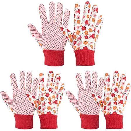 1 sæt blomsterhavehandsker til kvinder/damer, skridsikre havearbejds handsker, behagelige tornefaste havehandsker, gave - rød