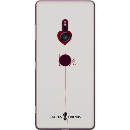 Yhteensopiva Puhelinkuori Sony Sony Xperia XZ3 Cactus and Friends - Love Balloon Minimal