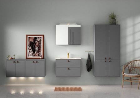 Gustavsberg Artic Veggskap askegrå, 32 cm dyp, Baderom