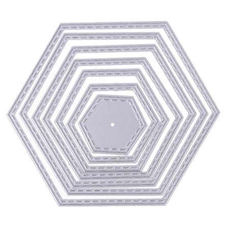 7 stk./sæt Hexagon Spiral Skærestempler Stencils DIY Scrapbooking Dekorativt Papirkort Skabelon Klip