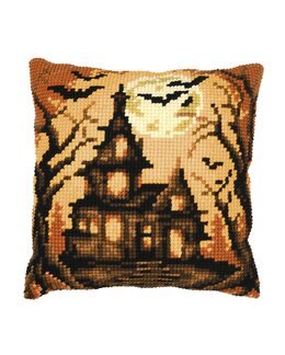 Broderikit Kudde Halloween Hus