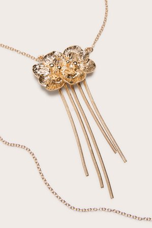 Kappahl | Halsband med blommor | Guld