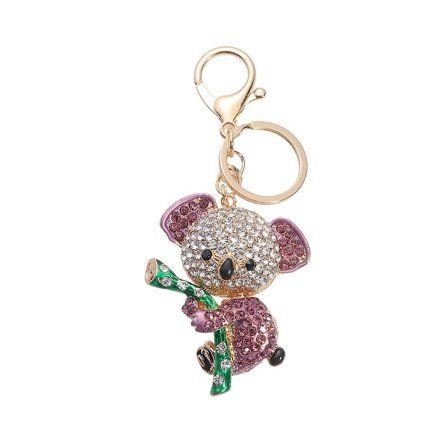 1 stk. udsøgt nøglering til bil med tegneseriekoala-bamse, stilfuld nøglering med rhinsten, kreativ dametaskevedhæng, chic dekorativ gave til venner 