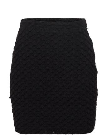 Wool Crochet Skirt Kort Kjol Svart By Ti Mo