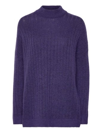 Selected Slfmaline Ls Knit High Neck Noos - Purple - L