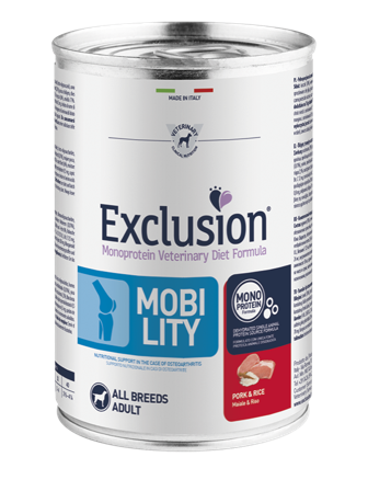 Exclusion Veterinary Diet Formula Mobility Maiale/Riso Lattina