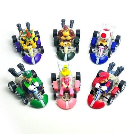 1mor Super Mario Bros. Biler/Gokarts 6 stk