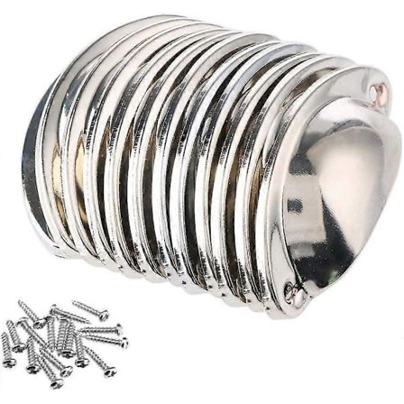 12-pakning Vintage Halvmåne Krom Jern Skallhåndtak Skapdør Skuff Skap Garderobe Drag 3,2 x 1,25 med Skruer Sølv FPZ