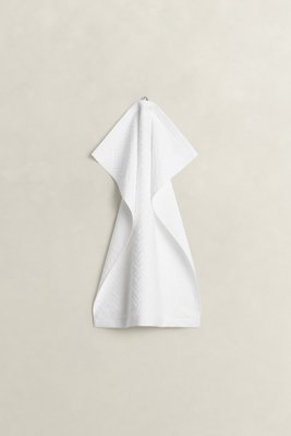 GANT - Jacquard fiskebensmønster håndkle 50x70cm white