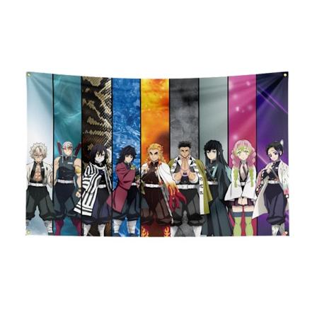 90X150CM D-Demon-Slayers Flag Polyester Digital Trykt Spil Tapet Gardin Til Dekoration ZH4915 90 x 150cm