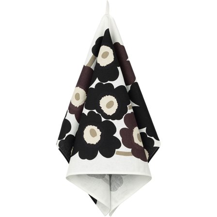 Marimekko Unikko keittiöpyyhe 47 x 70 cm, valkoinen, beige, musta