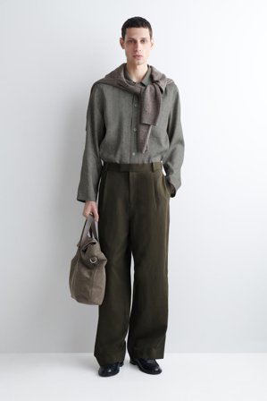 COS Homme Chemise Décontractée En Lin in Marron