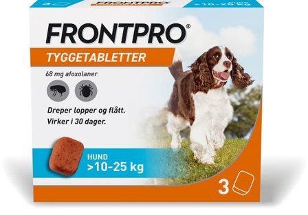 Frontpro 68 mg tyggetabletter til hund (>10-25 kg) 3 stk