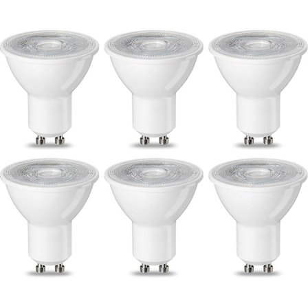 LED GU10 Spotpære, 5W (Tilsvarende 50W), Varmhvit, Ikke dimbar - Pakke med 6