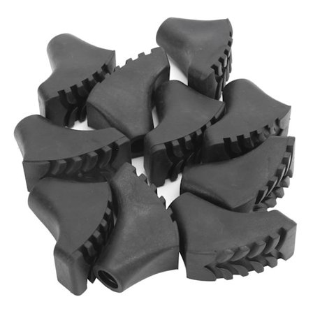 10 stk. gummifod til vandrestave - skridsikre fødder til vandrestave - udendørs tilbehør