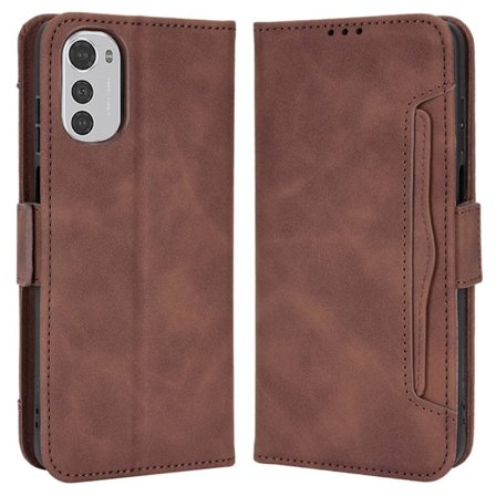 SKALO Motorola Moto E32/E32s 6-lokeroa Lompakkokotelo - Ruskea