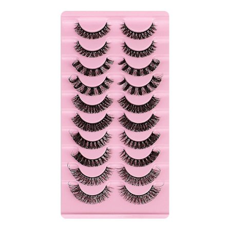 10 par genanvendelige selvklæbende øjenvipper, intet lim eller eyeliner nødvendig, naturlige tykke falske vipper extension