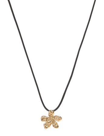 Senna Cord Necklace Silver Gold Bud To Rose