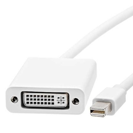 Mini DisplayPort (uros) - DVI-I (naaras) sovitin - Valkoinen