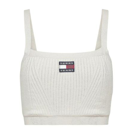 Tommy Jeans - Toppar - Beige - Dam - Storlek: L, Dam, Storlek: L