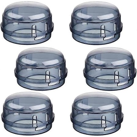 6 stk. Komfur Knaphætter Børnesikring Komfurkontakt Dæksel til Baby Spædbarn Børnesikring