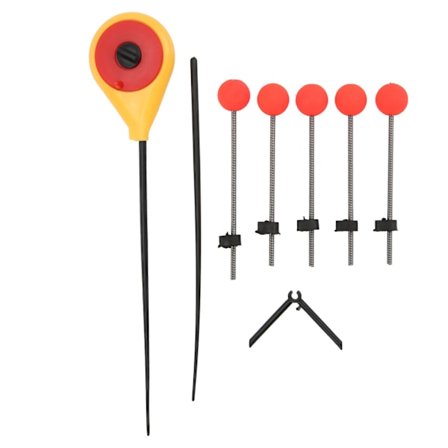 Bærbar Vinter Udendørs Gul Mini Isfiskeri Stang med 5PCS Rød Kugle Fjeder Stang Top TipL