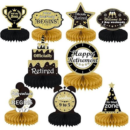 Pensjonistfest Dekorasjon Skrivebord Dipper 9 Stykker Svart Gull Bi