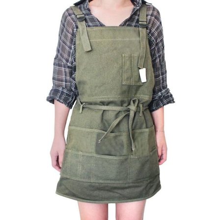 Kunstner Canvas Forkle med Lommer Justerbar Maler Maling Forkle Nakkestropp Midjestropper Hagearbeid Voksbehandlede Forklær for Kvinner Menn Voksne