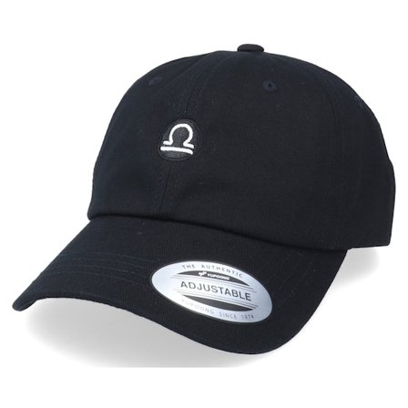 Astrology - Libra Sodiac Sign Black Dad Cap Unconstructed Black Cap - @ Hatstore