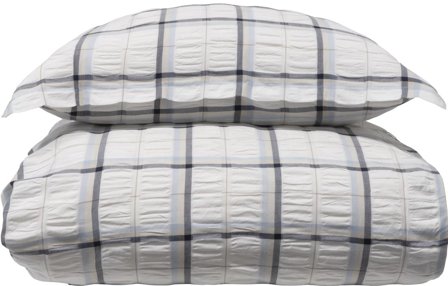 Halvor Bakke Sengesett Nox Krepp Blårutet 140x200