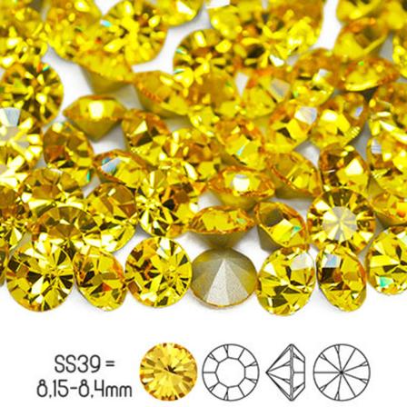 Preciosa chatons, SS39 (ca 8mm), Light Topaz, 4st gul