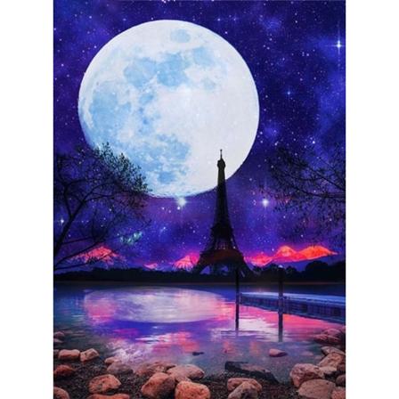 Diamond Painting / Diamantmålning - 30x40cm Måne Multicolor